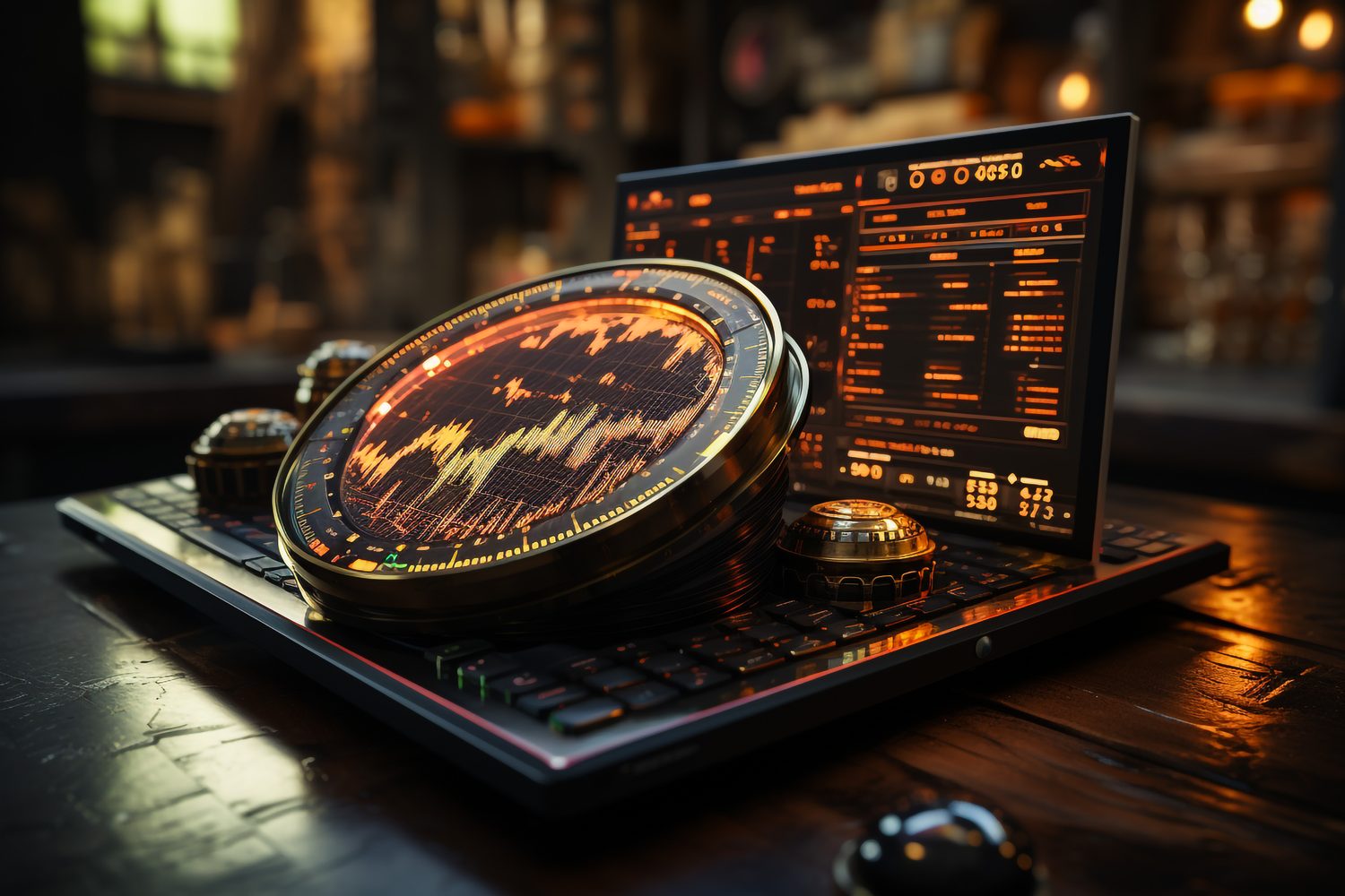 Ordinateur portable affichant une plateforme de casino en ligne avec des options de paiement en cryptomonnaie.